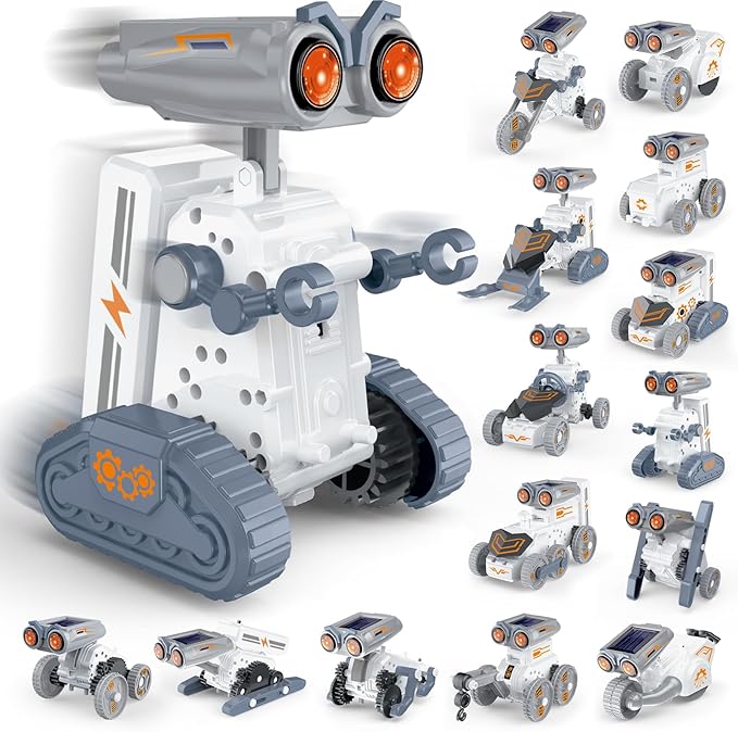 STEM Solar Robot Building Kit, 14-in-1 Education Building Toys for Kids 8-12, DIY Two Acitvited Mode Educational Science Kits Birthday Gifts for 8 9 10 11 12 13 Years Old Boys Girls Teens