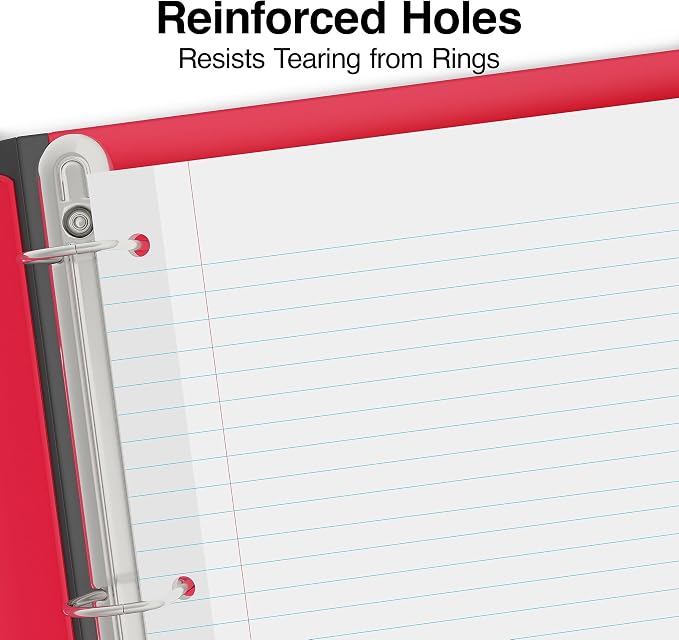 Staples Wide Ruled Filler Paper, 8" x 10.5", White, 100 Sheets/Pack, 3/Pack