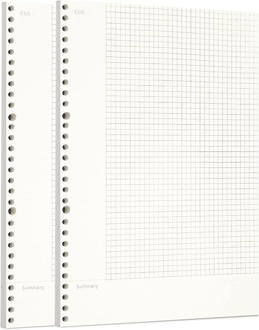 Zelten 2 Pack A4 120 Sheets/240 Pages Connell Loose Leaf Punched Paper Refills Paper for 30 Hole Binder Personal Organizer Diary Notebook Refillable Planner