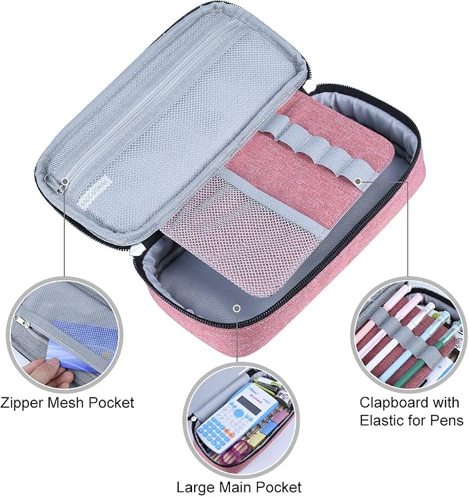 Chelory Big Capacity Pencil Case Large Pencil Bag Pouch Pen Case Pencil Marker Holder Stationery Storage Makeup Bag for Office Supplies Adults
