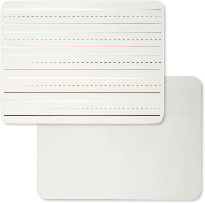 Charles Leonard Dry Erase Board, Two Sided, Lined/Plain, 9" x 12" (35120)