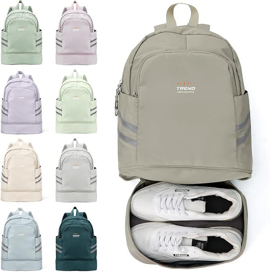 coofay Gym Backpack For Women Waterproof Backpack With Shoe Compartment Lightweight Travel Backpack Sports Backpacks Small Gym Bag