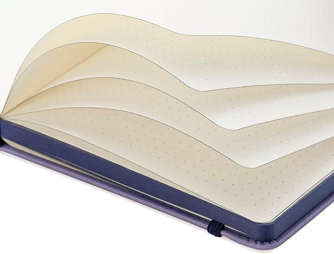 EVERLINEA 5.6” x 8.3” Embossed Lavender A5 Hardcover Notebook, 240 Dotted Pages, Dusty Purple
