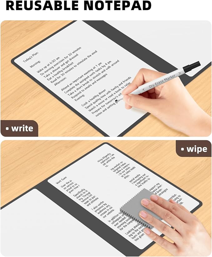 Portable Small White Board Dry Erase Board, Reusable 9.5 * 6.6in Notebook Memo, Office Home Supplies Desk Accessories MH760 (Coffee)
