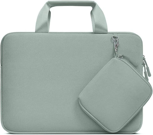 MOSISO Laptop Case 13.3 inch, 13-13.3 inch Laptop Sleeve Bag Compatible with MacBook Air/Pro 13 / Pro 14, HP Dell ASUS, Neoprene Carrying Computer Bag with Handle&Detachable Small Case, Antique Green