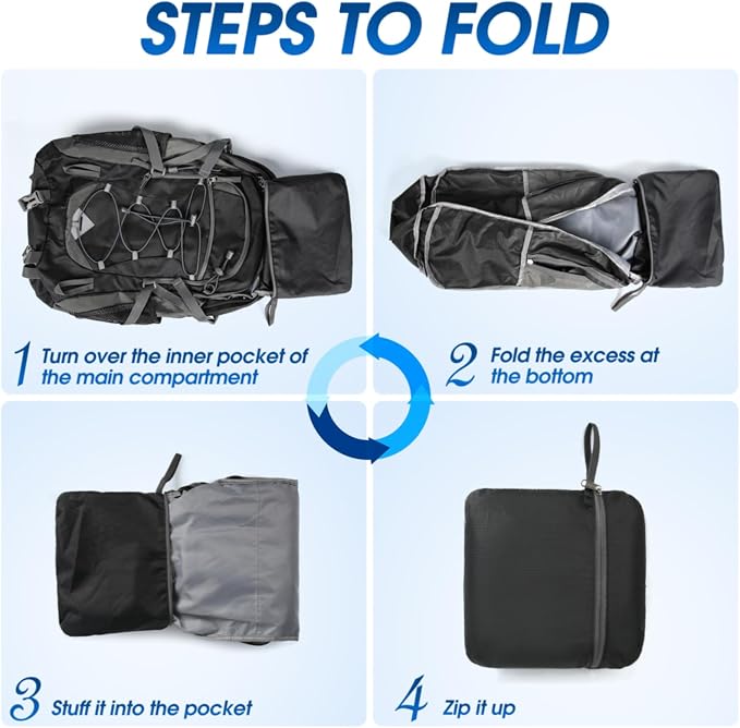 IGOLUMON Hiking Backpack 40L Packable Lightweight Camping Daypack Men Women | Multi-compartment storage Water-resistant Foldable Nylon Material Hiking Day pack for Camping Cycling Outdoor