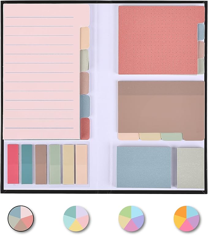 Mr. Pen- Sticky Notes Set, 410 Pack, Ruled, Dotted & Blank Notes with 150 Index Tabs, Divider Sticky Pads for Bible Study, Office, School, Planning, Journaling & Organization