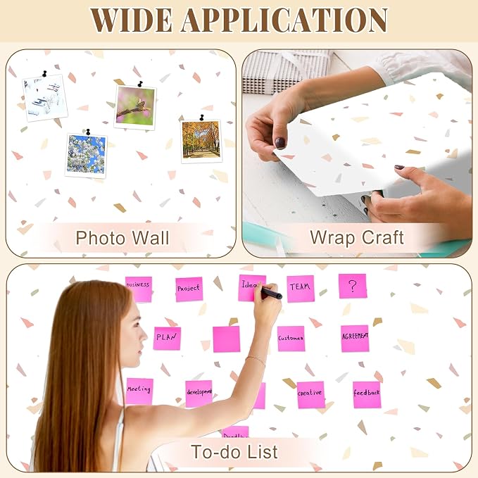Boho Terrazzo Bulletin Board Roll Non-Woven Fabric Poster 15.7" x12ft