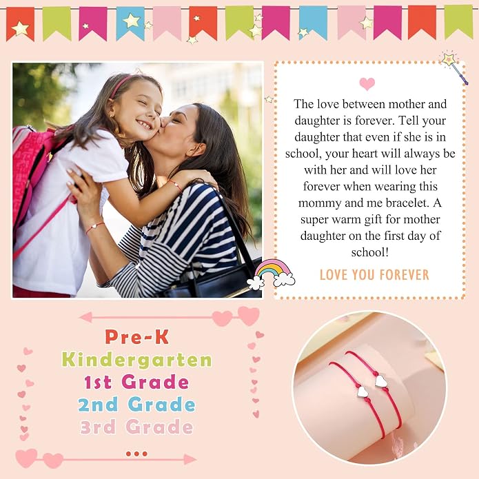UNGENT THEM Big & Small Heart Bracelets Back to School Gifts for Girls