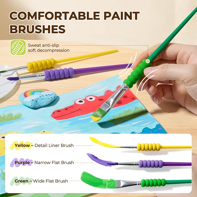 Jar Melo Washable Tempera Paint for Kids Age 4-6, Non-Toxic Toddler Painting Set, Tempera Paints for School Art, Crafts, Finger Paints 8 Colors