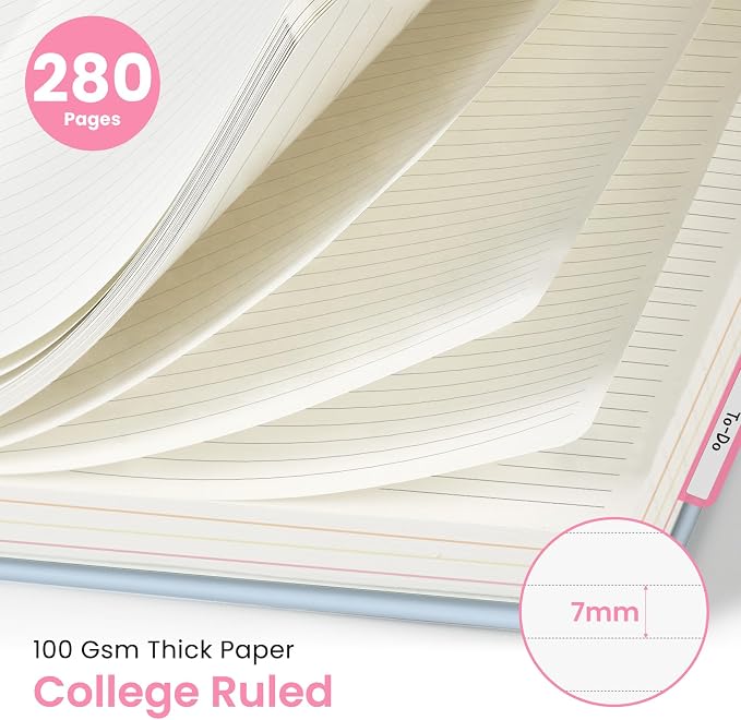 Taja Spiral Notebooks for Work 5 Subject Notebook with Removable Dividers