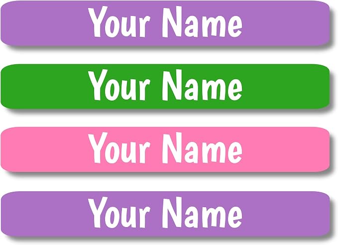 Lovable Labels Personalized Labels for Kids (120 Labels) - Waterproof Dishwasher Safe Peel and Stick Labels for School Supplies Daycare Kindergarten Camp (Pretty)