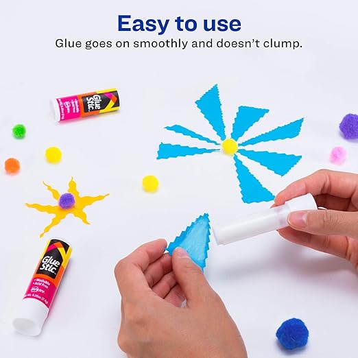 Avery Glue Stick White, Washable, Permanent Glue, 6 Per Pack, 3 Packs, 18 Total (98095)