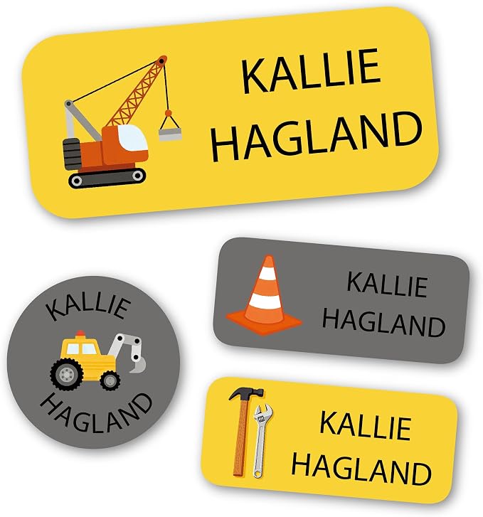 Personalized Daycare Name Labels for Kids (117 Labels) - Custom Durable Waterproof Name Stickers for Clothing Tags, Water Bottles, Lunch Boxes, and School Supplies - Dishwasher, Washer