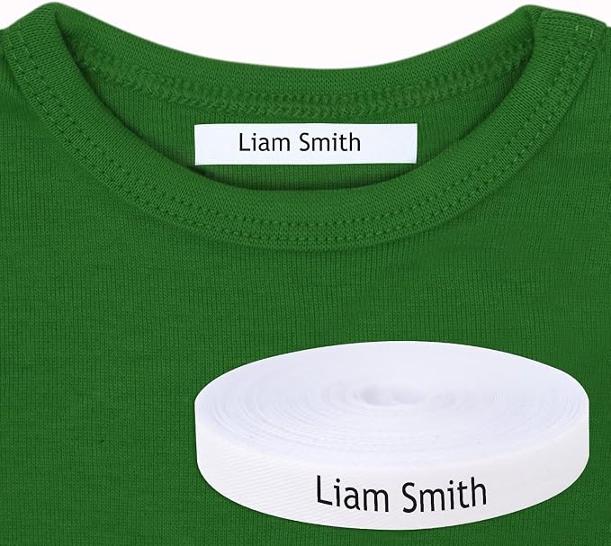 Iron On Name Tags for Clothes: Customizable Fabric Labels, Safe for Kids' School Uniforms, Baby Clothing (150-Pack)