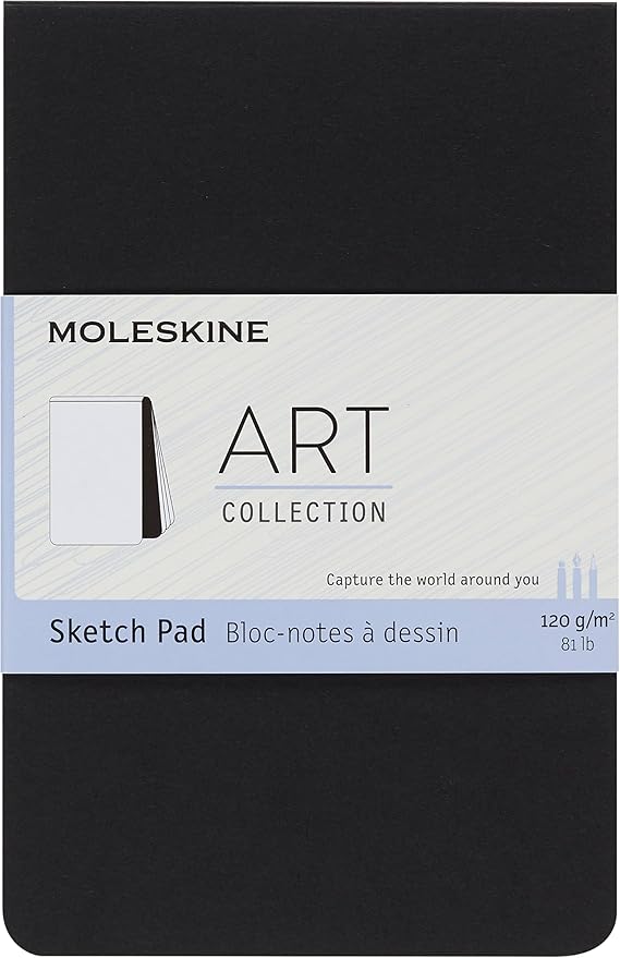 Moleskine Art Sketch Pad, Soft Cover, Pocket (3.5" x 5.5") Plain/Blank, Black, 48 Pages