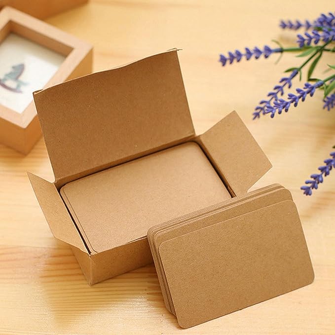 Astero 100 Brown Small Blank 3.5x2 Mini Index Cards & Flash Cards Blank Blank Business Cards to Write On Small Note Cards for Greeting Postcards Vocabulary Bookmarks DIY Messages