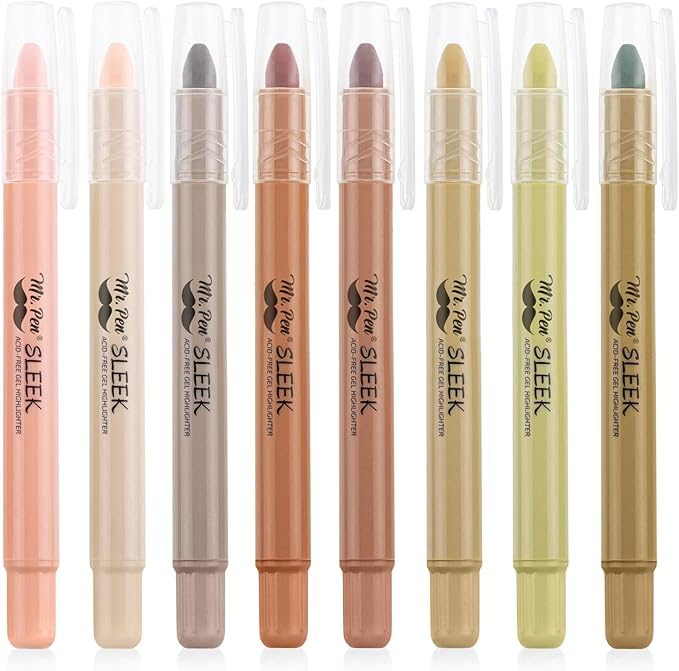 Mr. Pen- No Bleed Gel Highlighters, Assorted Colors, 8 Pack, Bible Highlighters and Pens No Bleed, Bible Markers for Study, Journaling, School Supplies and Accessories