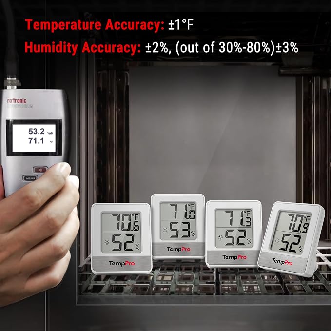 TempPro TP49 2 Pack Digital Hygrometer Indoor Thermometer | Humidity Meter Mini Hygrometer Thermometer with Temperature and Humidity Monitor Room Thermometer