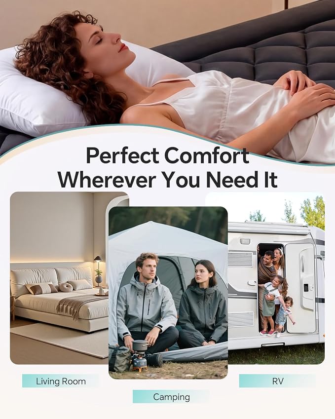 Dorm Room Essentials Dual Layer 4 Inch Memory Foam Mattress Topper Twin XL | 2 Inch Gel Memory Foam and 2 Inch Pillow Top Mattress Pad for Back to School , 7-Zone Egg Crate & 2-in-1 Design (Black-White)