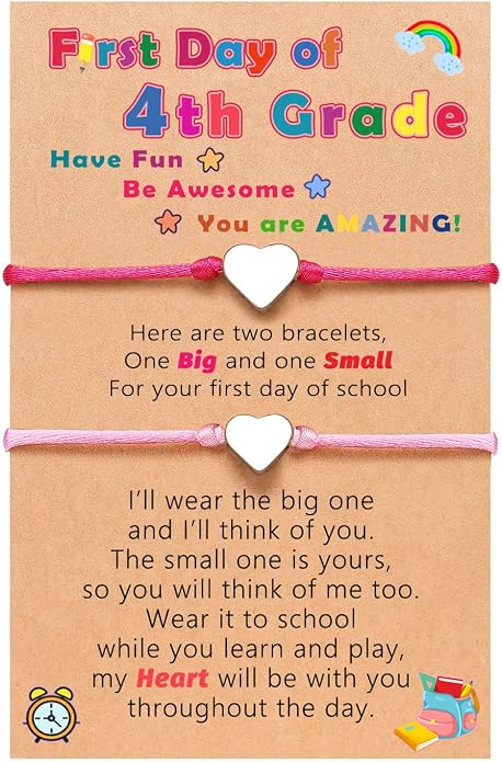UNGENT THEM Big & Small Heart Bracelets Back to School Gifts for Girls