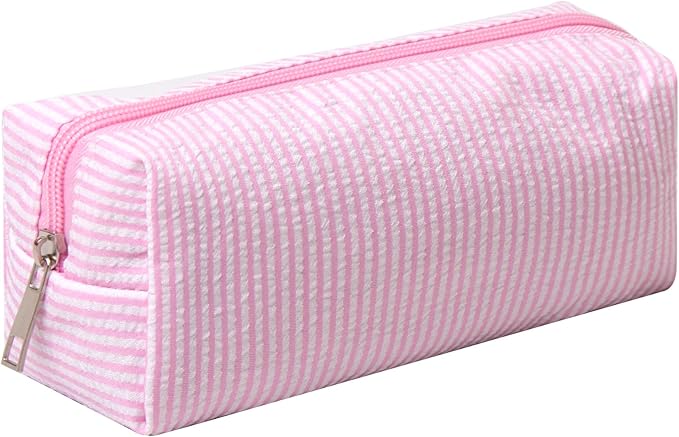 Cute Pencil Case Capacity Pencil Pouch Aesthetic Pen Bag Office Stationery Organizer Simple Sturdy Multifunctional Cosmetic Pouch (pink)