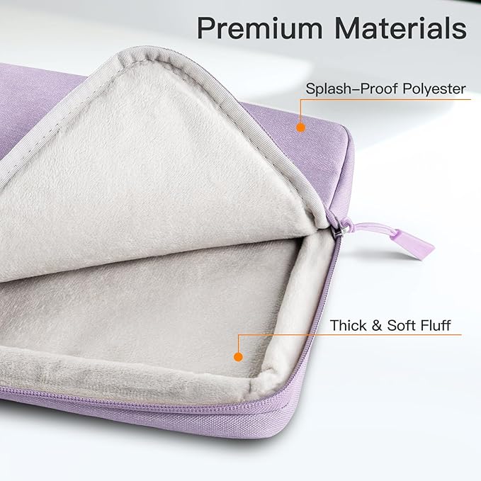 JETech Laptop Sleeve for 15-Inch Notebook, Compatible with MacBook Air 15-Inch M5-M2, MacBook Pro 16-Inch M5-M1, Waterproof Shockproof Case with Accessory Pocket Bag (Light Purple)