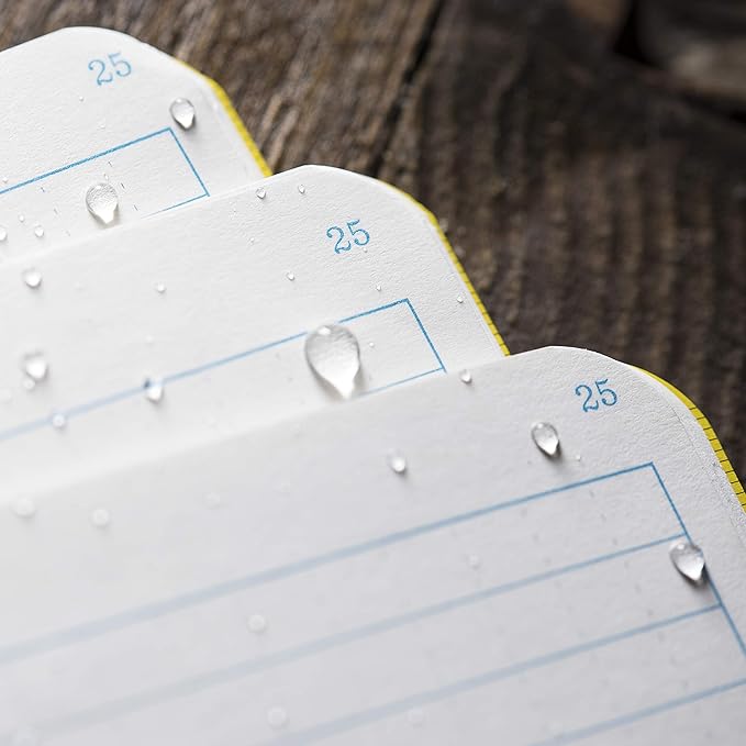 Rite in the Rain Weatherproof Stapled Notebook, 4.625" x 7", Yellow Cover, Universal Pattern, 3 Pack (No. 371FX)