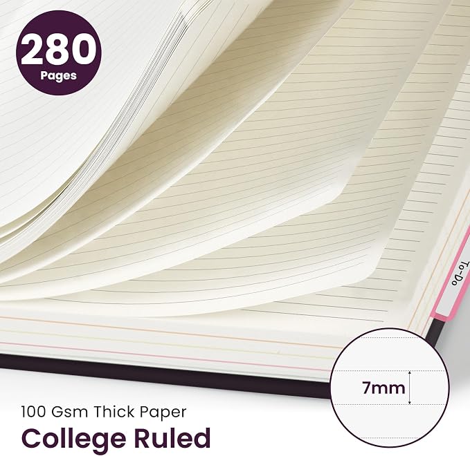 Taja Large Spiral Notebooks for Work 5 Subject with Removable Dividers
