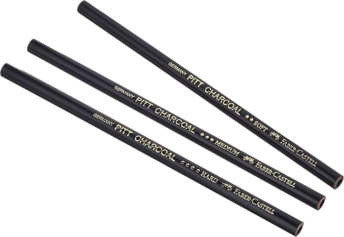 Faber-Castell Pitt Natural Willow Charcoal Pencil Set Set of 3