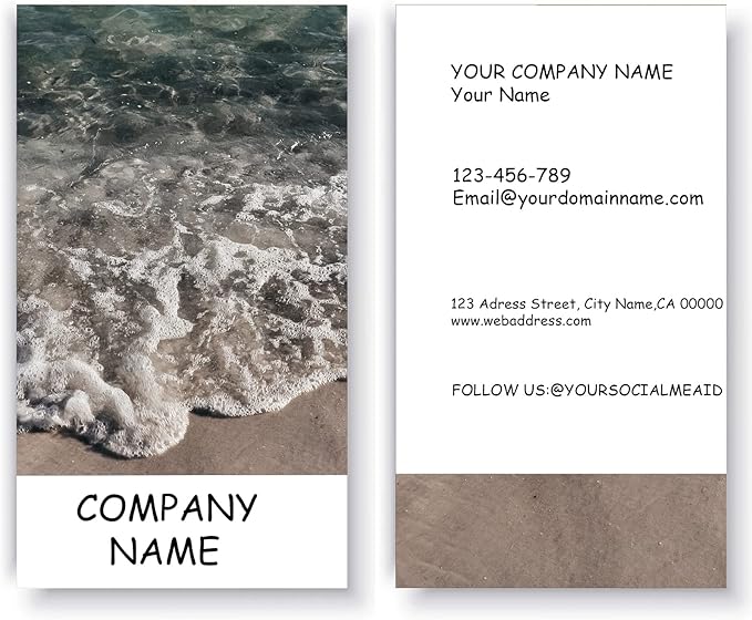 Customizable Printed Business Stock Cards -Single and Double-sided Color Printing - 3.5" x 2" - 100% Recycled Content (500/200 PCS) Premium Double-sided Print