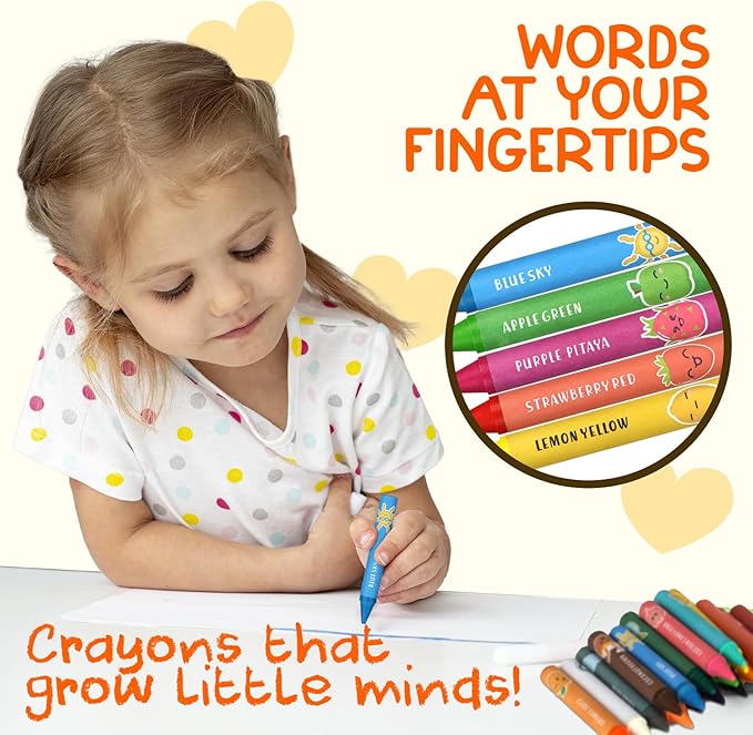 ZENO 18-Color Jumbo Crayons – Non-Toxic and Washable for Toddlers (1-3) & Kids (4-8) – Easy-to-Hold Large Crayons, Perfect for Travel, Art, and Early Childhood Activities