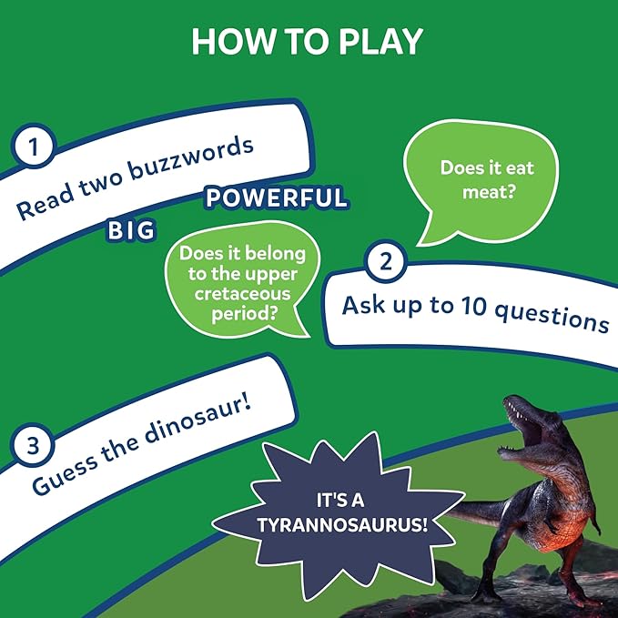 Skillmatics Guess in 10 Dinosaurs, Perfect for Boys, Girls, Kids, and Families Who Love Card Games, Toys, Travel Games, Gifts for Ages 8, 9, 10 & Up
