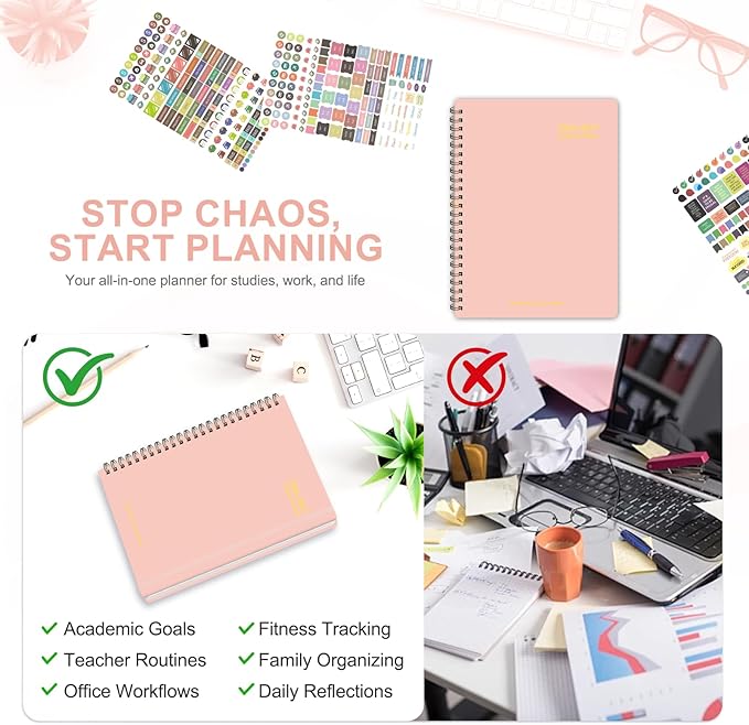 Planner 2026-2027, Weekly and Monthly Academic Planner, July 2026 - June 2027, Hardcover Calendar Agenda Book for School Year Planning, School Supplies for Teacher and Student, A5(6.3'' x 8.5'')