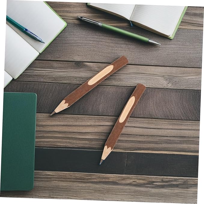 Healeved Wooden Ballpoint Pens Natural Tree Bark Texture 13cm Biodegradable Ballpoint Pen 10pcs Comfortable Grip for Office and School Use