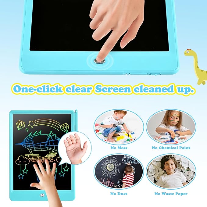 EooCoo LCD Writing Tablet for Kids, Toddler Gifts 10 Inch Kids Drawing Pad Doodle Board, No Mess Coloring Books for Toddler, Travel Activities, Educational Toys for 3-8 Years Old Girls Boys