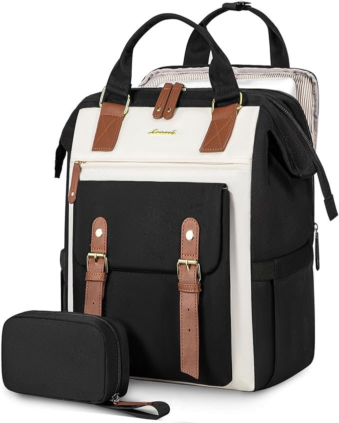 LOVEVOOK Laptop Backpack For Women, Teacher Work Computer Backpack with Laptop Compartment, Nurse Bags Business Laptop Bag Purse, Water-Resistant Travel Back pack College Backpack, 15.6 Inch, Upgraded