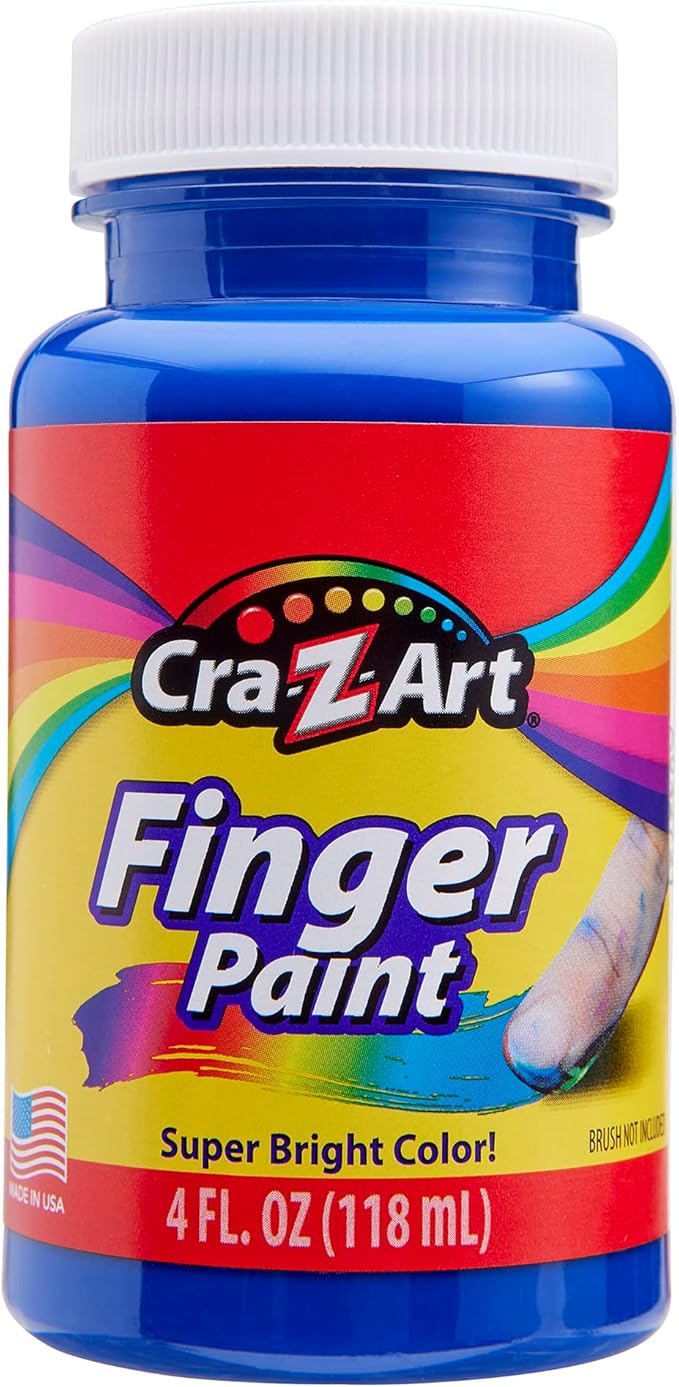 Cra-Z-Art Washable Kids Finger Paint Bulk Pack 8ct, Assorted Colors 4oz each bottle