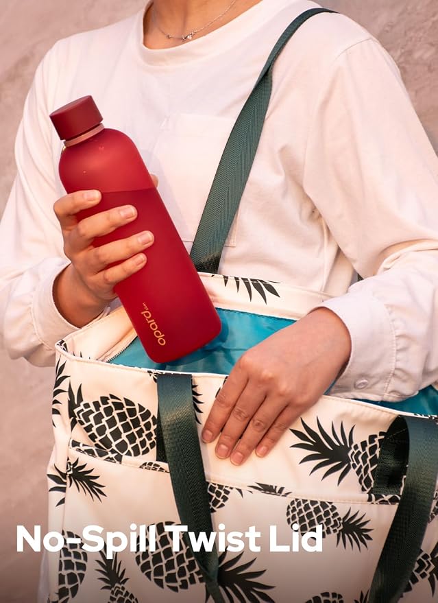Opard Slim Water Bottle 27oz, Dishwasher Safe Plastic Water Bottle BPA-Free, Leakproof Screw Top, Cranberries Red, Reusable for Travel School Sport Gym Hiking