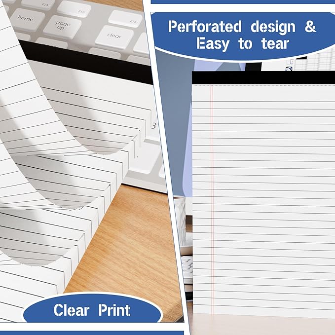 Nichela Legal Pads 4 Pack of Note Pads 6 x 9 Inch Notepad 21lb Thick Paper Legal Pad 30 Sheets Note Pad College Ruled Small Legal Pads 29 Lines Writing Pads for Writing, Sketching, and Note-Taking
