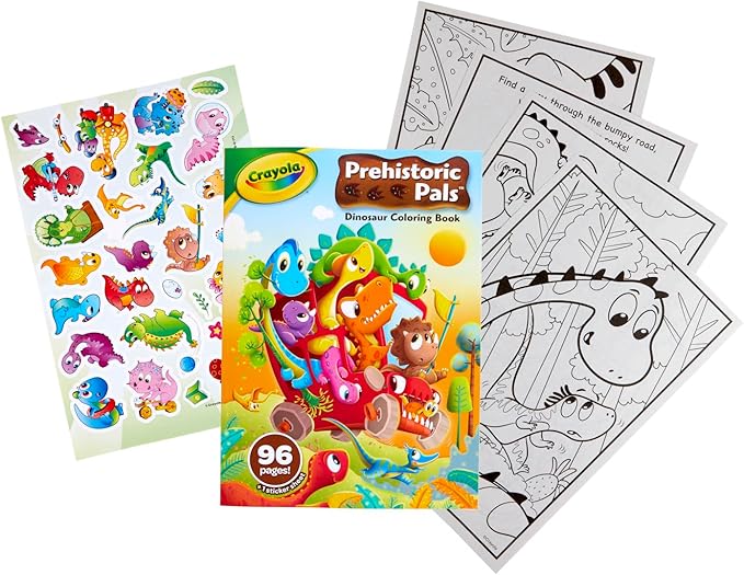 Crayola Dinosaur Coloring Book, 96 Coloring Pages, Ages 3, 4, 5, 6