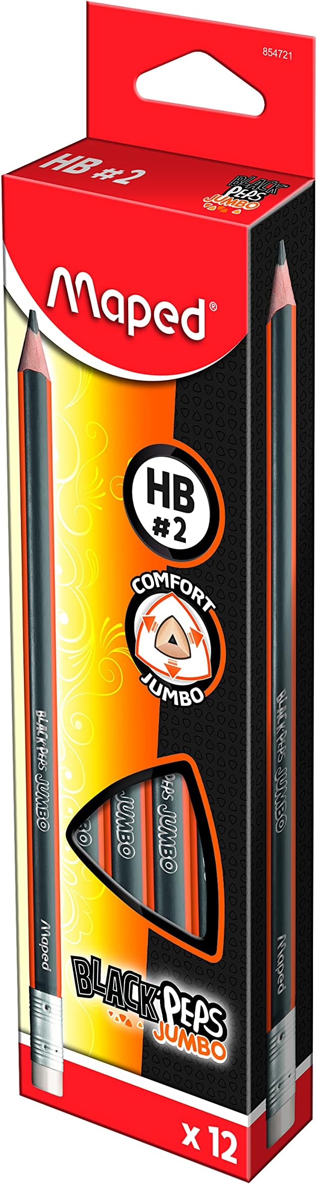 Maped Black 'Peps 854721 Pencil Jumbo Eraser, HB