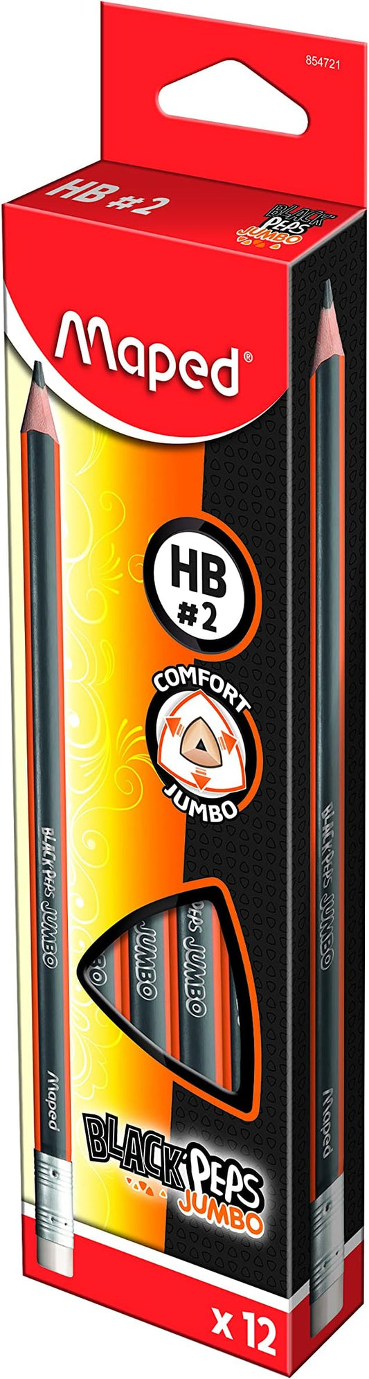 Maped Black 'Peps 854721 Pencil Jumbo Eraser, HB