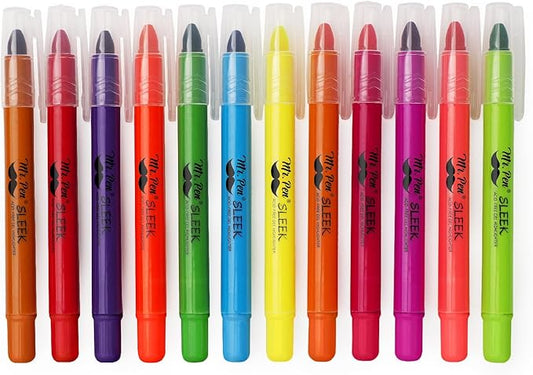 Mr. Pen- No Bleed Gel Highlighters, Fluorescent Assorted Colors, 12 Pack, Bible Highlighters and Pens No Bleed, Bible Markers for Study, Journaling, School Supplies and Accessories