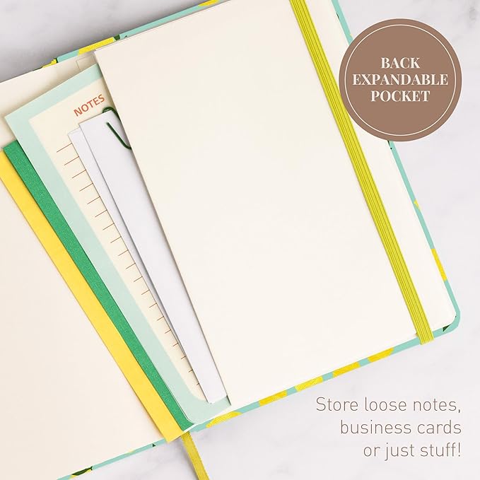 Rileys & Co Dotted Journal Notebook, Dot Grid Hardcover Notebook, Thick Paper Journal, Motivational Journal, 8x6 inches, For Notes - (Lemon) notebook