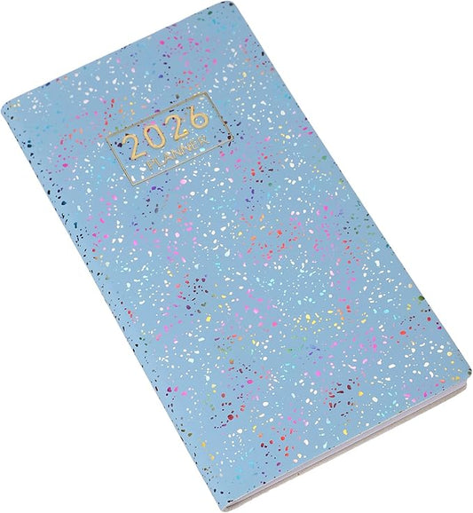 PATIKIL 2026 Daily Planner Notebook, 6.8 x 3.8" 64 Sheets Undated to Do List Daily Weekly Monthly Goals Pocket Notebook for Office Home Study Work Weeding Time Management, Colorful Blue