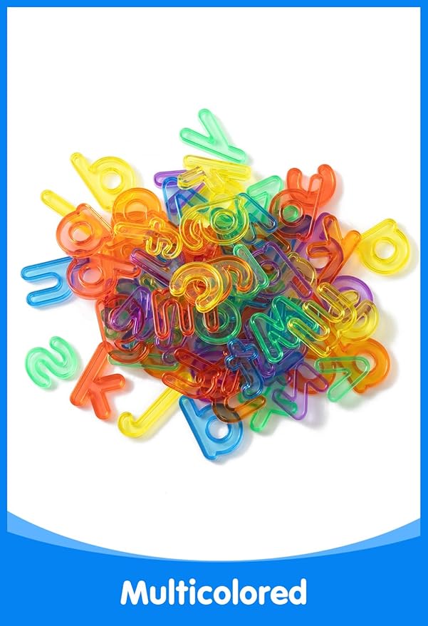 78 Pcs Translucent Lowercase Letters - Plastic Alphabet Letters - Light Table Play and Early Learning Manipulatives