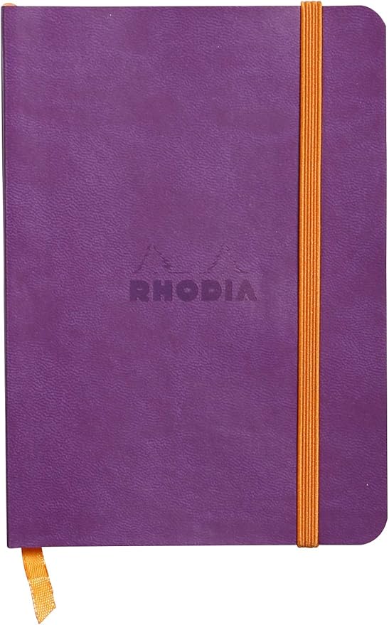 Rhodia Rhodiarama SoftCover Notebook - 72 Lined Sheets - 4 x 5 1/2 - Purple Cover (117310C)