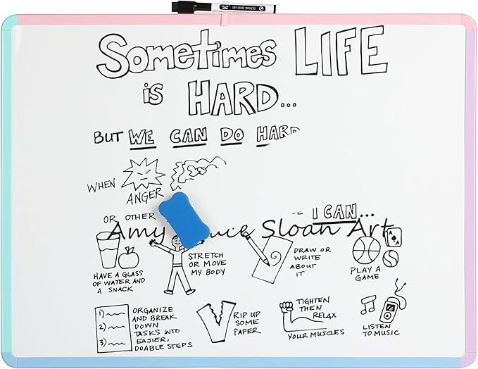 Mr. Pen- Magnetic Whiteboard Dry Erase, 18x24 Inches, Dry Erase Board with Black Fine Point Marker, Magnetic White Board for Students, Home, Office and Classroom