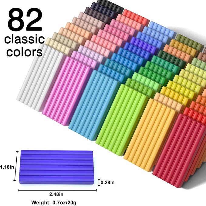 Shuttle Art 82 Colors Polymer Clay Kit, Oven Bake Clay for Kids, 19 Sculpting Tools, 16 Accessories, Non-Toxic, Non-Sticky DIY Crafts for Kids Adults